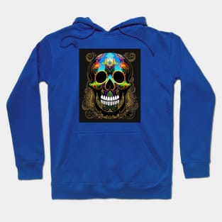 Skull colorful mandala art number 44 Hoodie